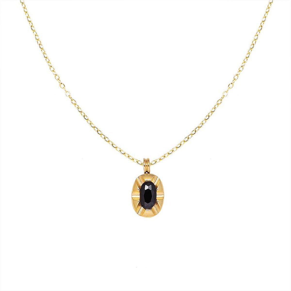 Elegant Black Pendant Necklace for Women High-Grade Luxury Clavicle Chain