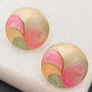 Vintage Geometry Oil Painting Studs Earrings