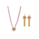 New-Chinese Coloured Flower Beaded Necklace and Earrings Set Fashion Jewelry