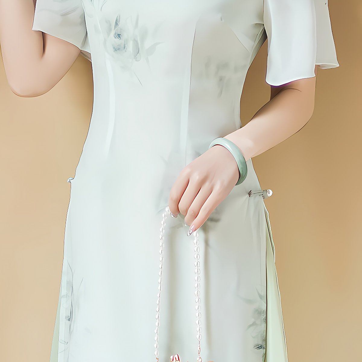 Elegant Floral Cheongsam Dress