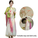 New Chinese Women's Clothing Tang Style Hanfu Elements Daily Chest-length Dress Tea Clothing Two-piece Set