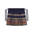 Mamianqun embroidered horse skirt and blouse for women in navy blue with colorful embroidery