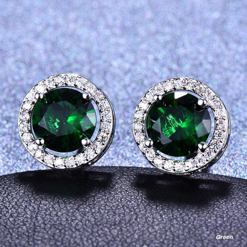 Round Zircon Earrings