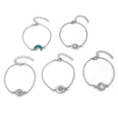 4 Stylish Hand Jewelry Diamond Set Butterfly Crescent Coin Open Set Bracelet