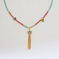 New Chinese Butterfly Pendant Beaded Necklace with Fringe Exquisite Fashion