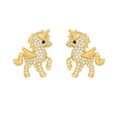 Gold and Pearl Owl Earrings