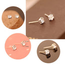 4/5mm Cushion Lab-Created Diamond Stud Earrings Women's 14K White Gold Finish