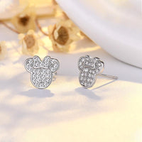 Mouse Head Crystal Stud Earrings