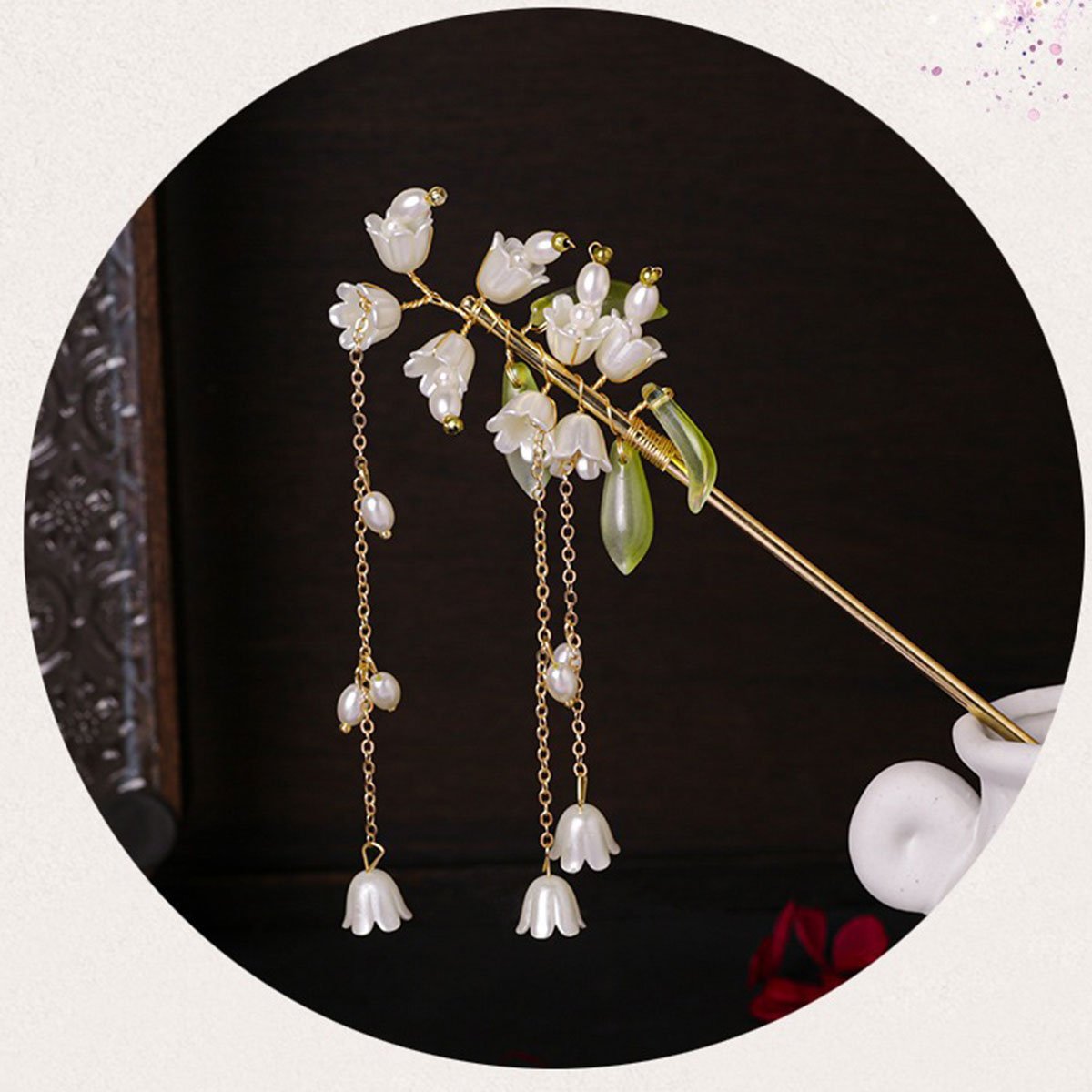 Chinese Style Lily of the Valley Fringe Hairpin Hanfu Headdress Accessories