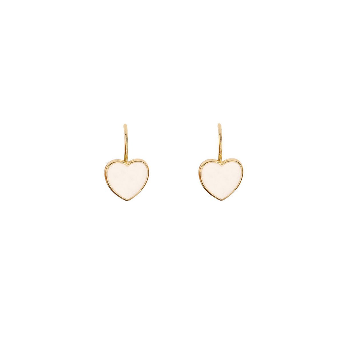 Stylish Milk White Earrings for Women Fashionable Simple Ear Studs and Hooks