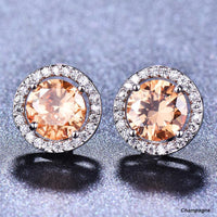 Round Zircon Earrings