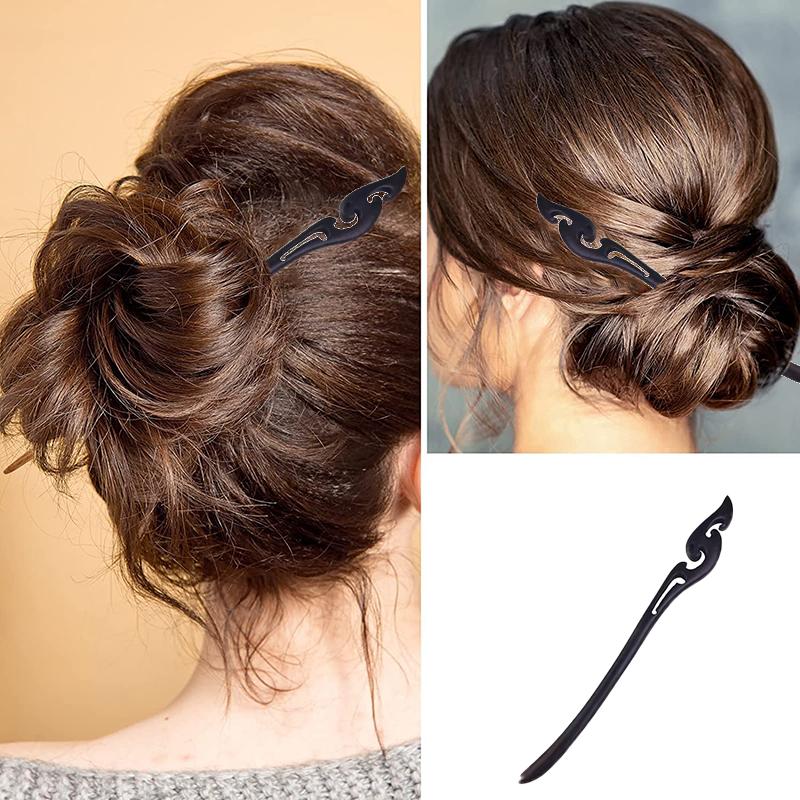 Medium-length hair Retro Wooden Hair Sticks