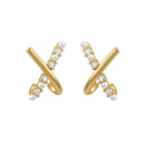 Golden Elegance Zircon Stud Earrings Women Wedding Jewelry Elegant Best Gift