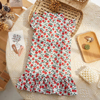 Girls' Summer Floral Cheongsam Dress