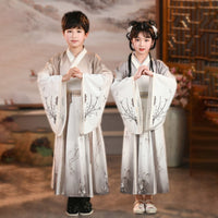 Girls' Ink-Printed Hanfu Dress