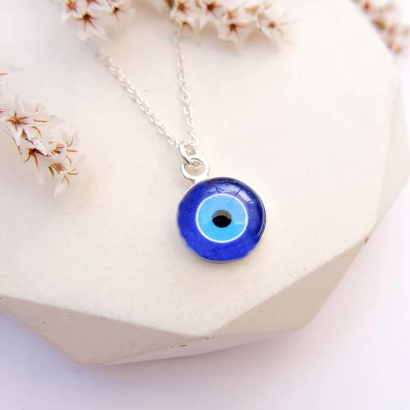 Blue Demon Eyes Pendant Necklace