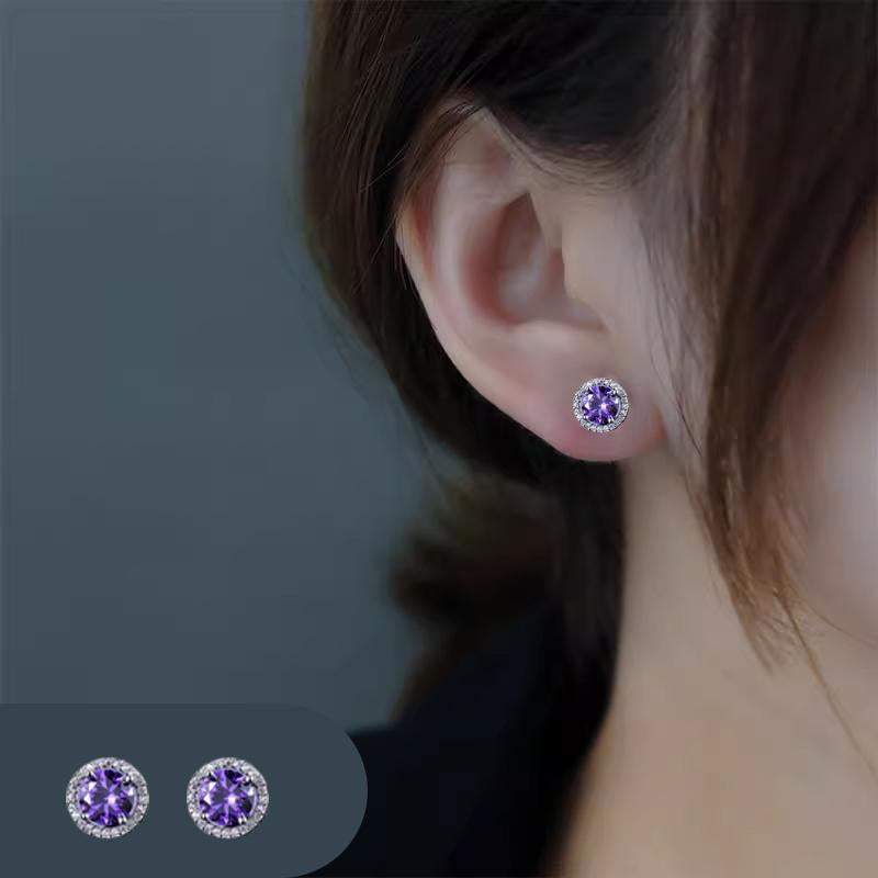 Round Zircon Earrings