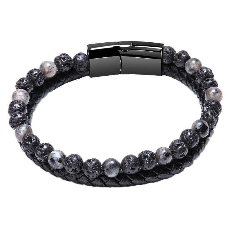 Men's Beaded Leather Bracelets