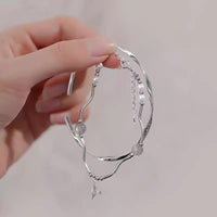 Women Fishtail Bracelet Chain Twisted Cuff Bracelet Bangle Adjustable Bracelets