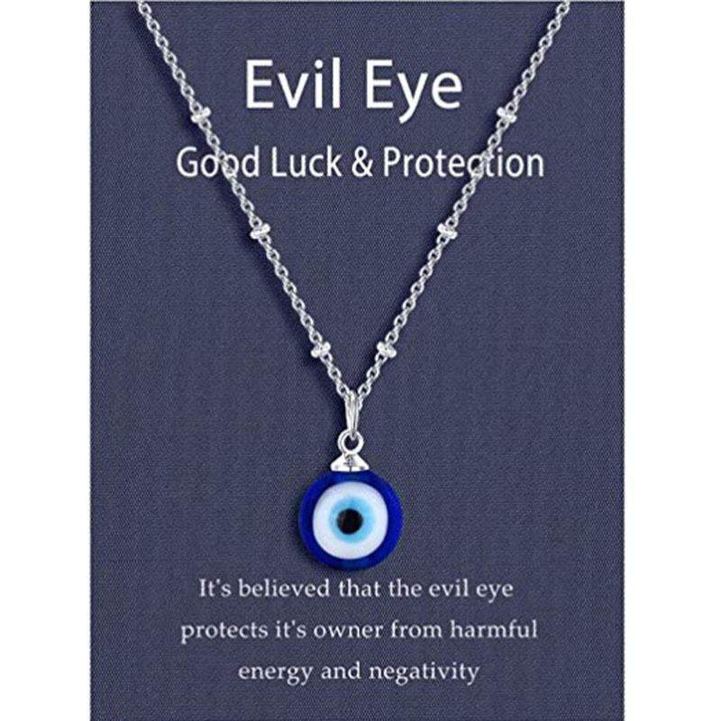 Blue Demon Eyes Pendant Necklace