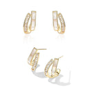 Golden Elegance Zircon Stud Earrings Women Wedding Jewelry Elegant Best Gift