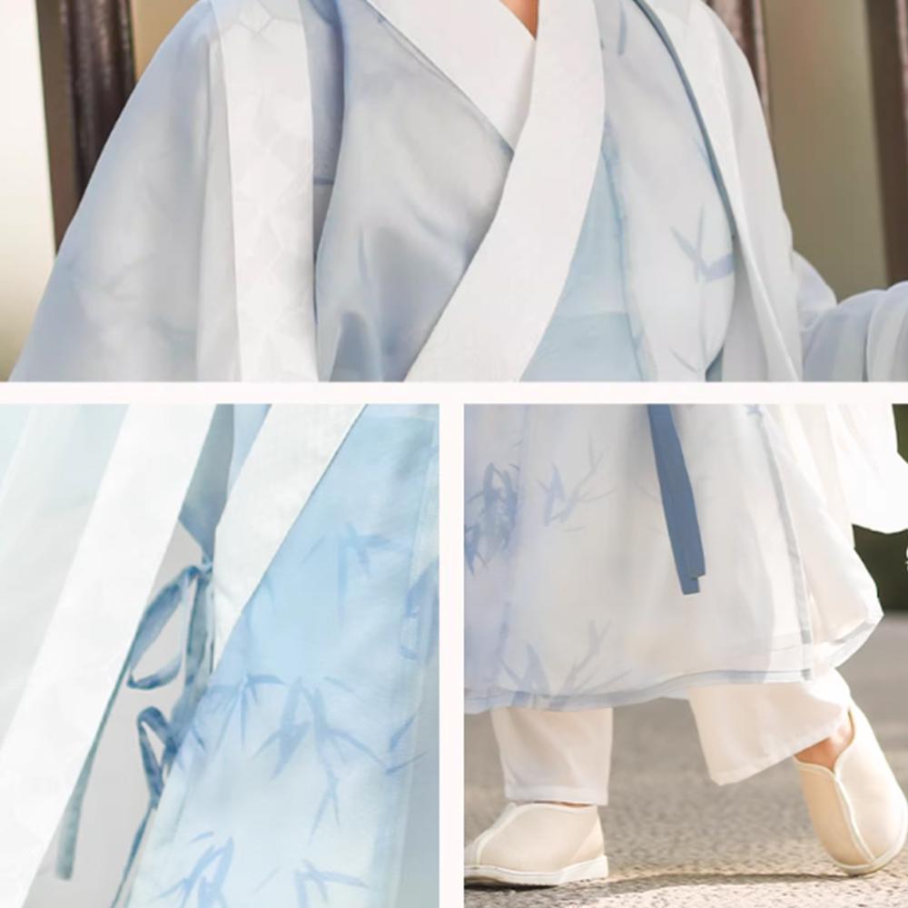 Boys' Blue Printed Wei-Jin Dyneaty Hanfu