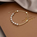 Stylish Crystal Pearl Flower Bracelet Party Accessories Charm Chain Jewellery