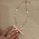 Elegant Women Ballet Necklace Luxury Star Clavicle Chain Transparent Pink