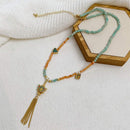 New Chinese Butterfly Pendant Beaded Necklace with Fringe Exquisite Fashion