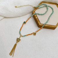 New Chinese Butterfly Pendant Beaded Necklace with Fringe Exquisite Fashion