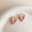 Romantic Pink Dripping Heart Dangle Earrings Women Girls Fashion Jewelry