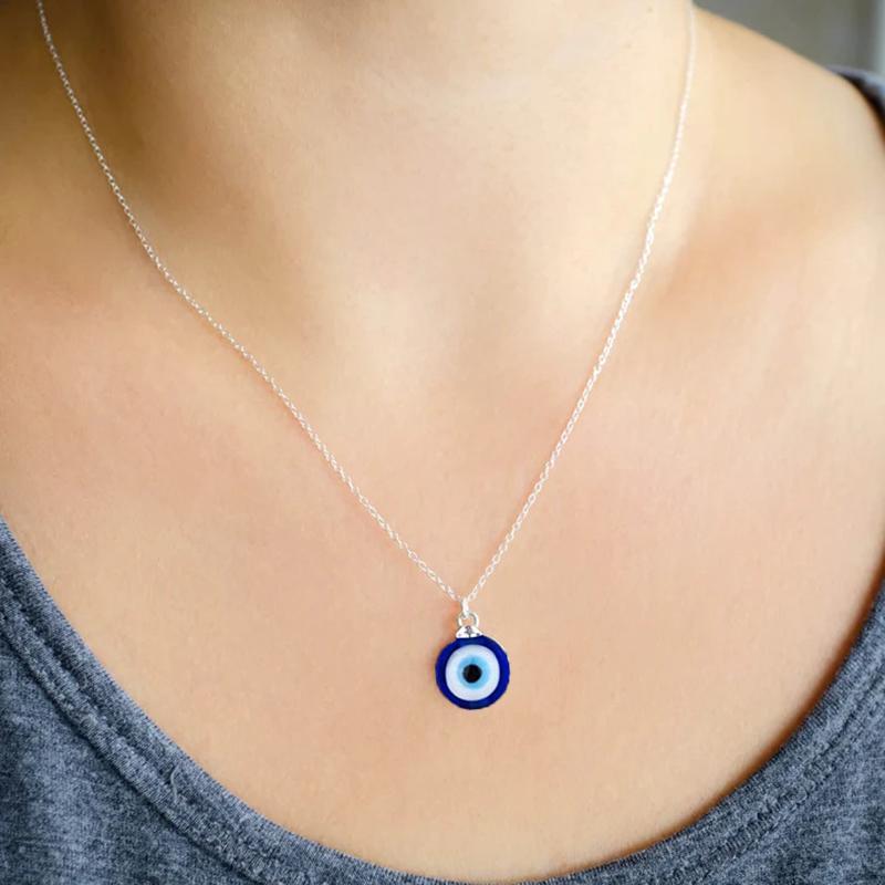 Blue Demon Eyes Pendant Necklace