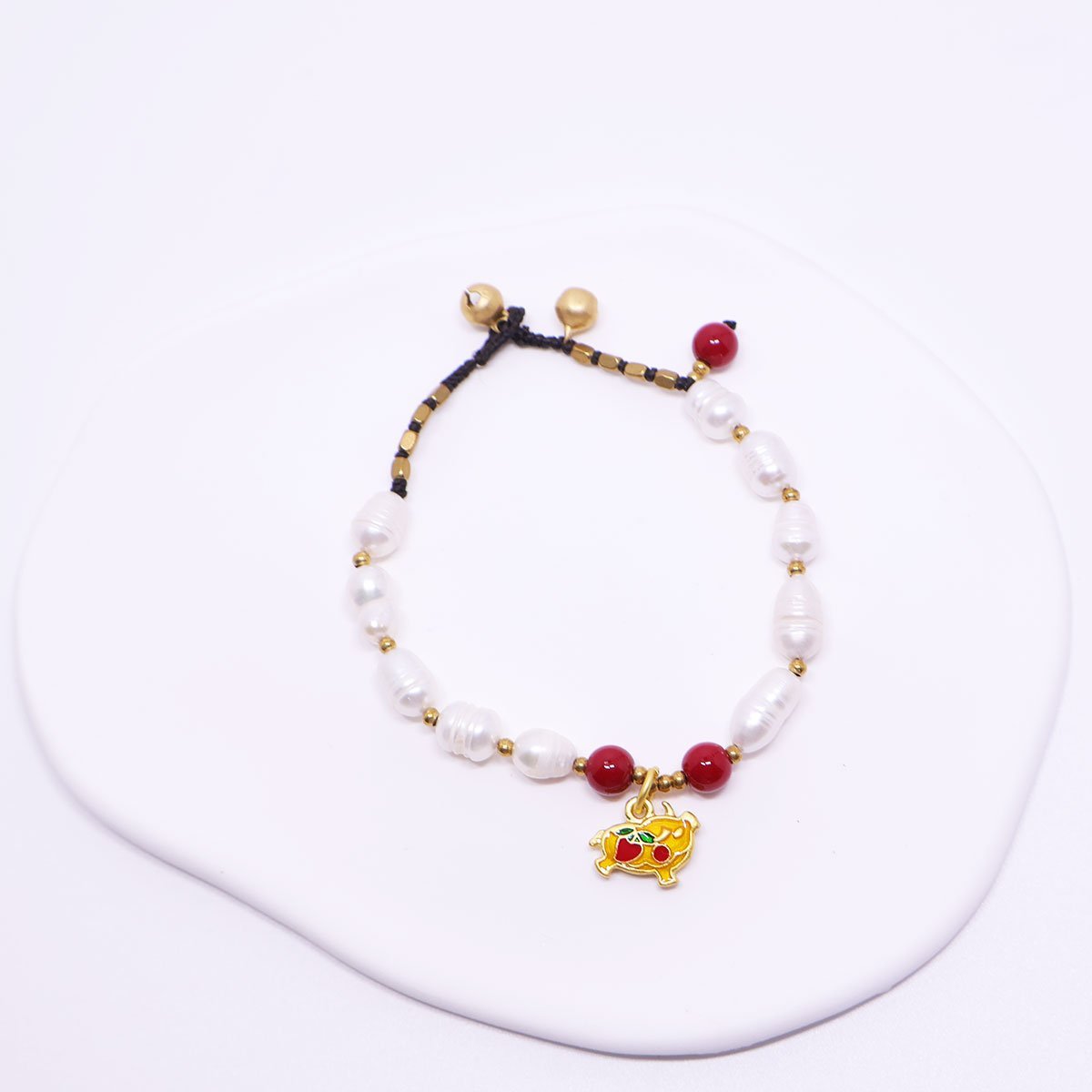 Aniaml Pearl Handmade Bracelet RedStone Sky Bead Fashion Round Bead Bracelet