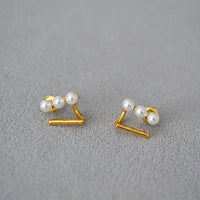 Small Simple Geometric Pattern Stud Earrings for Girls Stylish Everyday Jewelry