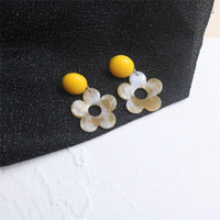 Contrast Colour Floral Earrings Elegant Fashion Jewelry for Women Stylish