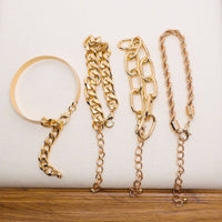 4pcs Twist Chain Bracelet Set Fashion Jewellery Women Trendy Accessories