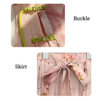 Girls Pink Floral Hanfu Three Piece Set