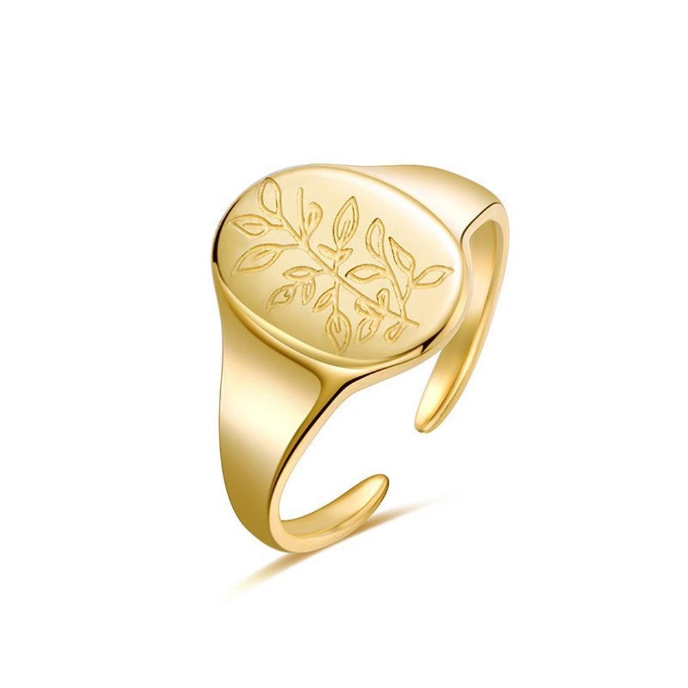 Simple Flower Ring Irregular Opening Adjustable Band Fashion Jewelry Women