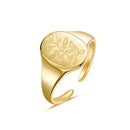 Simple Flower Ring Irregular Opening Adjustable Band Fashion Jewelry Women