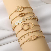 4 Stylish Hand Jewelry Diamond Set Butterfly Crescent Coin Open Set Bracelet