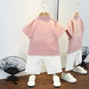 Boys Short Sleeve Hanfu Shorts Two Piece Set