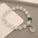 Beaded Bracelet Women Peace Buckle Lotus Pendant Beads Bracelet Hand Jewelry