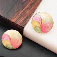 Vintage Geometry Oil Painting Studs Earrings