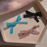 Velvet Hair Bow Clips