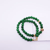 Green Natural Stone Beaded Necklace Beauty Handmade Women Simple Healing Reiki