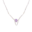 Purple Crystal Pendant Pearl Necklace Elegant Fashion Jewellery Trendy