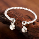 Bangle Bowknot Bells Bracelet Korean Opening Wrist Chain Women Silver Bracelet