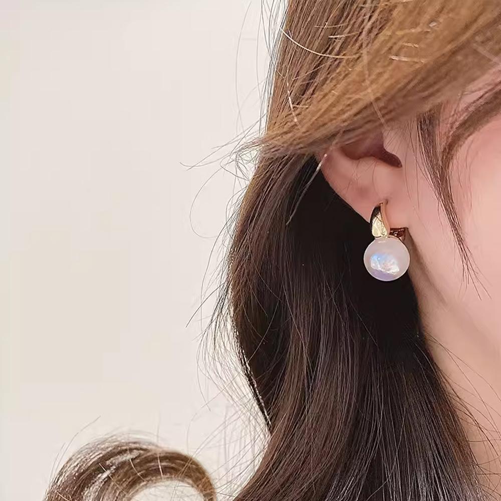 Golden Pearl Stud Earrings For Women Wedding Jewelry Perfect Gift High Style