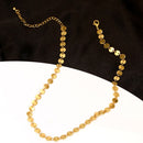 Gold Metal Sequin Necklace Fashion Jewellery Women Statement Chain Gifts