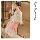 Girls' Floral Modern Hanfu Set